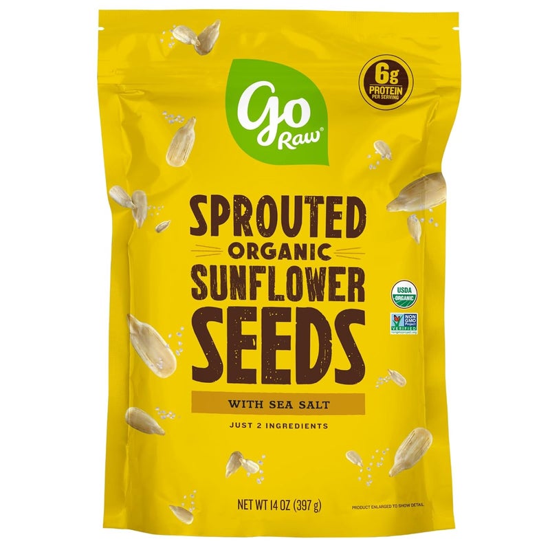 Go Raw Organic Sprouted Sunflower Seeds, 14 oz, Sea Salted, Keto, Kosher, Superfood - Image 1